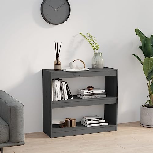 HEFZGDB Bücherregal/Raumteiler Grau 80x30x71,5 cm Massivholz Kiefer Büroregal Cd Regal Aktenschrank Mehrzweckschrank für Schlafzimmer Bibliothek Büro Arbeitszimmer HEFZGDB Bücherregal/Raumteiler Grau 80x30x71,5 cm Massivholz Kiefer Büroregal Cd Regal Aktenschrank Mehrzweckschrank für Schlafzimmer Bibliothek Büro Arbeitszimmer von HEFZGDB