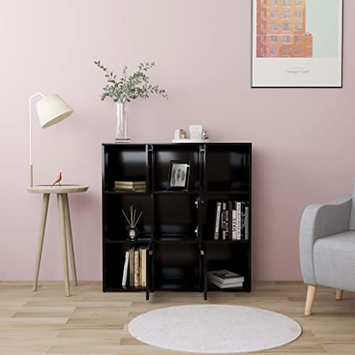 HEFZGDB Bücherregal Schwarz 90x30x90 cm Holzwerkstoff Regal Schlafzimmer Bücherregal Klein Cd Regal Küchenschrank für Arbeitszimmer Wohnbereich Schlafzimmer Büro HEFZGDB Bücherregal Schwarz 90x30x90 cm Holzwerkstoff Regal Schlafzimmer Bücherregal Klein Cd Regal Küchenschrank für Arbeitszimmer Wohnbereich Schlafzimmer Büro von HEFZGDB