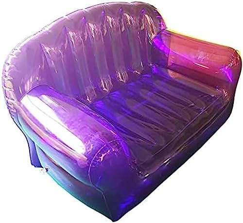 Aufblasbarer Stuhl Air Lazy Sofa Mehrfarbige transparente Couch für Indoor Outdoor Home Office Reisen Camping, Lila von HEHEXIQH