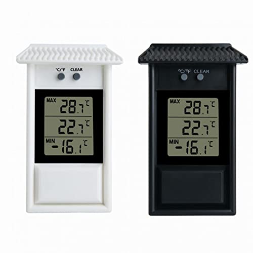 2pcs Hochpräzise Digitalanzeige mit wasserdichtem Design,Max Min Gewächshaus Thermometer für den Innen- und Außenbereich. von HEIBTENY