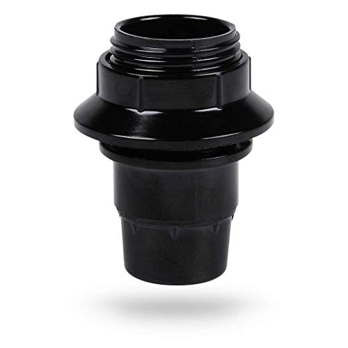 HEITECH Lampenfassung E14 40W schwarz - Lampen Fassung mit Ring aus Kunststoff - Leuchten Fassung mit Außengewinde - Deckenfassung Lampenkopf für Deckenleuchte & Pendelleuchte - Renovierfassung von HEITECH Promotion GmbH