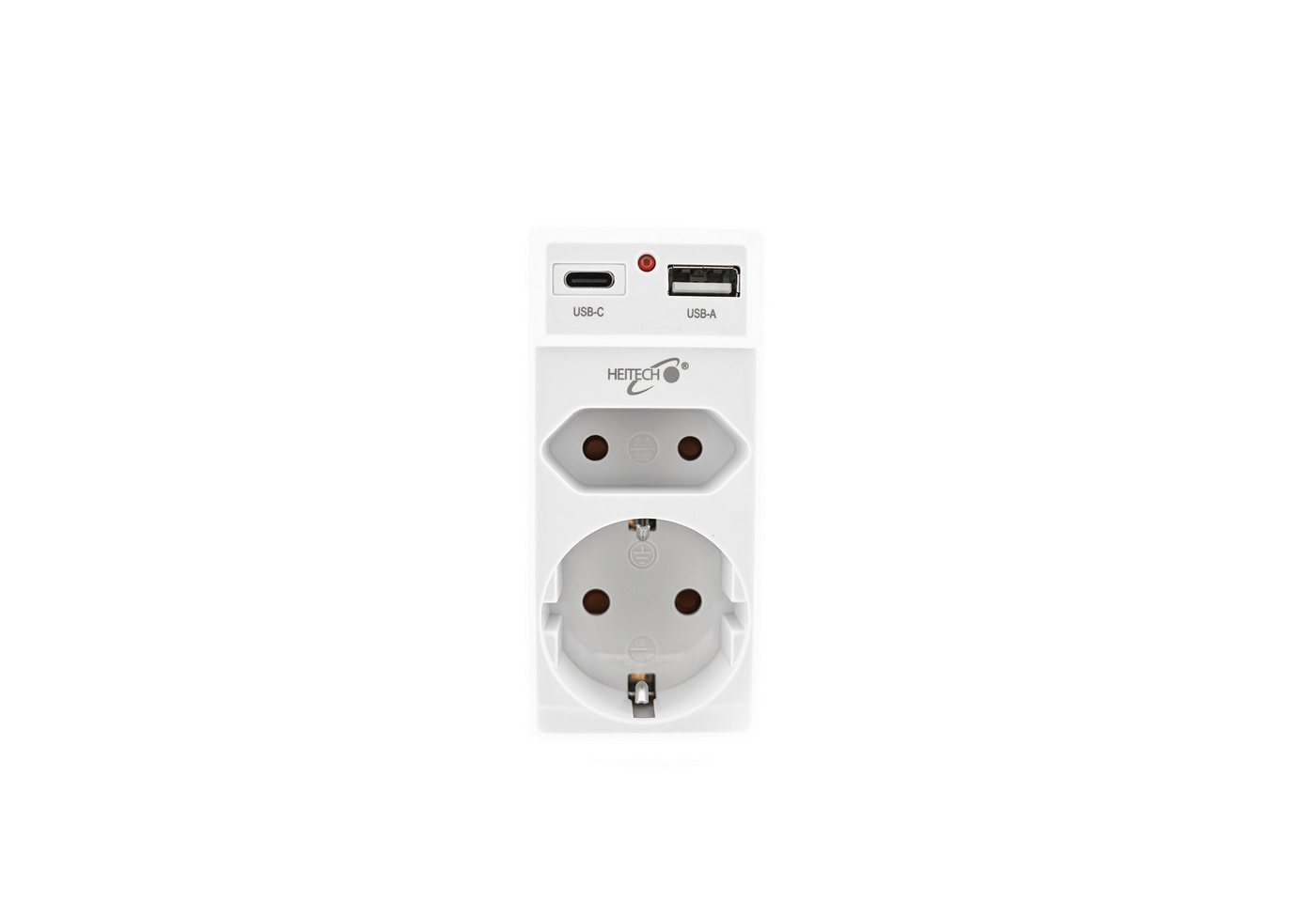 COFI 1453 2-fach Steckdosenadapter mit 2 USB Ladeanschlüssen, max. 2,1A Mehrfachsteckdose von HEITECH