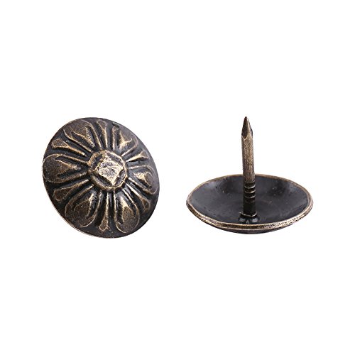 HELEVIA 100 Stück Vintage-Polsternägel aus Bronzefarbenem Metall für Möbel, Sofa, Tür, Dekorativer Nagel (Grün 16 * 15mm) von HELEVIA