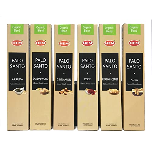 HEM Assorted Masala Incense Sticks Series, 15 Gram Each, total : 90 Grams (Palo Santo Dual)… von HEM