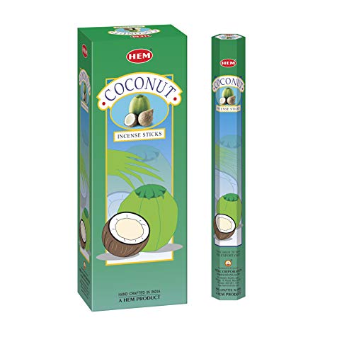 Saum 6 Pack 20 Gramm Coconut Box von sechs 20 Gramm Röhren HEM Räucherstäbchen von HEM