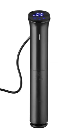 HENDI iVide Sous-Vide-Stick 2.0, Sous Vide Stab, 12L Wasser pro Minute, Temperatur 5°C-90°C, WiFi Steuerung, bis zu 30L Wasser aufheizen und zirkulieren, IPX7, 230V, 1200W, 63x97x(H)344mm, Edelstahl von HENDI