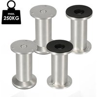 4X Möbelfüße Couch Stützfuß Schrankfuß Verstellbar Schrank Sofafuß Bettfüße-Aluminium-120mm - Vingo von TOLLETOUR