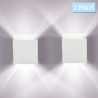 Led Wandleuchte Keller Wandlampe Winkelverstellbar Treppen Außen IP65 Badlampe 12W Weiß Kaltweiß 2 Stück - Hengda von HENGDA