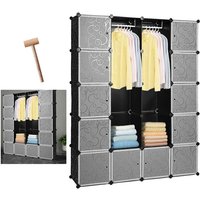 20 Würfel Regalsystem Kleiderschrank Schwarz Kunststoff Garderobenschrank diy einfach zu montieren offener Garderobe - Vingo von VINGO