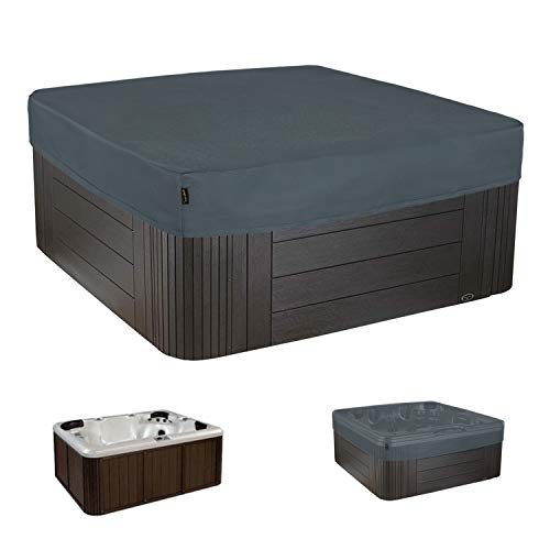 HENTEX Whirlpool Outdoor Abdeckung, Rechteckige Pool Cover, Winterabdeckplane Poolabdeckung, Grau, 220x220x25H cm von HENTEX