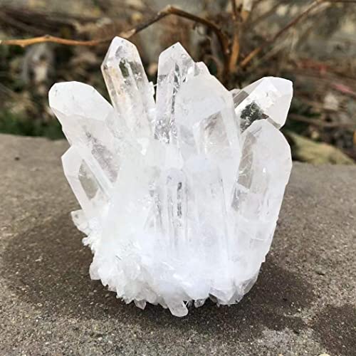 1 Stück natürlicher Kristall, klar, Quarz, Cluster, freie Form, Energie, Reiki, Stein, schöner Kristall HEPBAK (Größe: 400 – 500 g) von HEPBAK