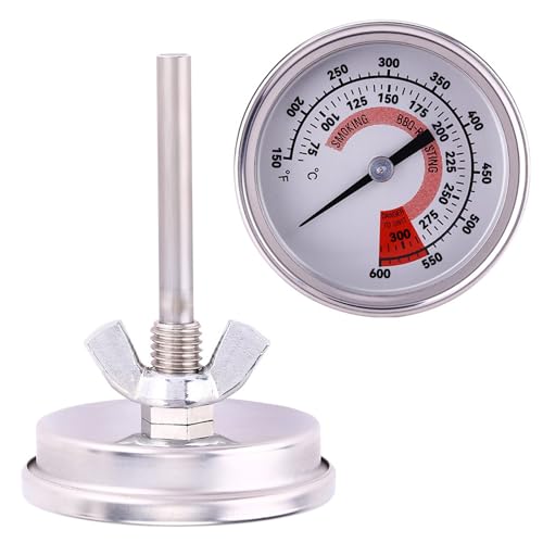 Edelstahl Grillthermometer Bis 75℃-300℃, Thermometer Temperatur-Beständiges Analoges BBQ Grill-Thermometer Koch-Thermometer Für Alle Grills, Ofen, Smoker von HERCHR