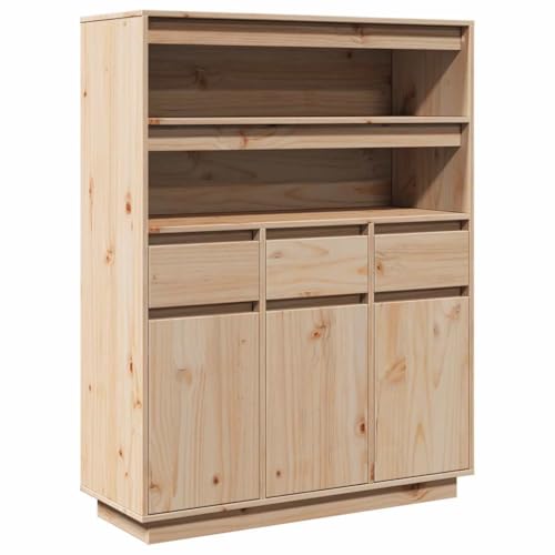 HETFTJN Kitchen Cabinet Schuhschrank Mehrzweckschrank Anrichte Küche - Highboard 89x34x116,5 cm Massivholz Kiefer für Wohnzimmer Bad Flur Küche HETFTJN Kitchen Cabinet Schuhschrank Mehrzweckschrank Anrichte Küche - Highboard 89x34x116,5 cm Massivholz Kiefer für Wohnzimmer Bad Flur Küche von HETFTJN
