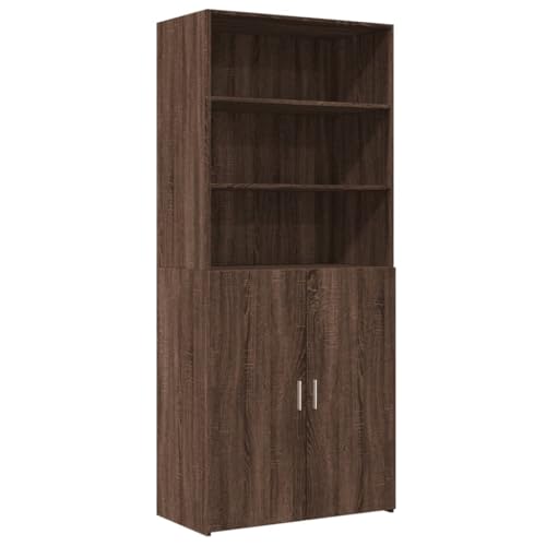 HETFTJN Landhausstil Möbel Küchenbuffet Buffetschrank Sideboard Wohnzimmer Küchenschränke - Highboard Braun Eichen-Optik 80x42,5x185 cm Holzwerkstoff für Wohnzimmer Küche Büro Bad HETFTJN Landhausstil Möbel Küchenbuffet Buffetschrank Sideboard Wohnzimmer Küchenschränke - Highboard Braun Eichen-Optik 80x42,5x185 cm Holzwerkstoff für Wohnzimmer Küche Büro Bad von HETFTJN