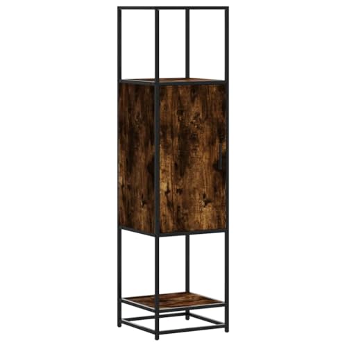 HETFTJN Landhausstil Möbel Vitrinenschrank Mehrzweckschrank Küchenschränke - Highboard Räuchereiche 35,5x35x139 cm Holzwerkstoff Metall für Schlafzimmer Outdoor Wohnzimmer Bad HETFTJN Landhausstil Möbel Vitrinenschrank Mehrzweckschrank Küchenschränke - Highboard Räuchereiche 35,5x35x139 cm Holzwerkstoff Metall für Schlafzimmer Outdoor Wohnzimmer Bad von HETFTJN