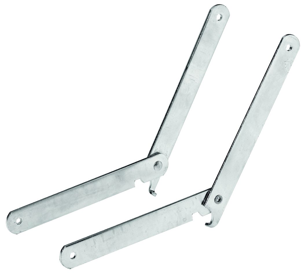 Hettich Klapphalter für Tische und Bänke 200 mm Stahl, verzinkt, 2 Stück von HETTICH