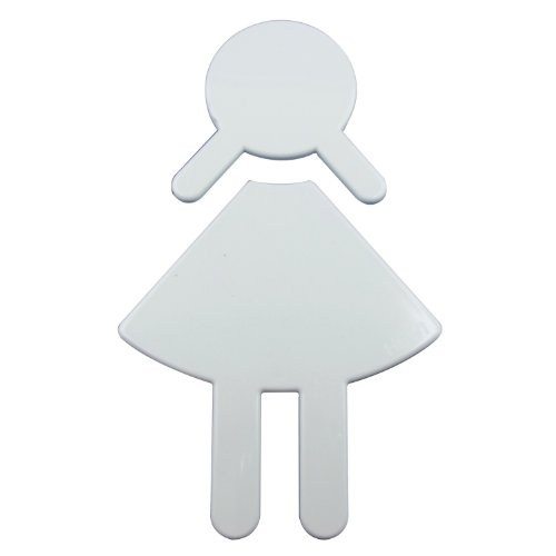 WC-Beschilderung "Frau" | Nylon | weiß | Höhe: 150 mm | selbstklebend | 1 Stück von Hewi Heinrich Wilke