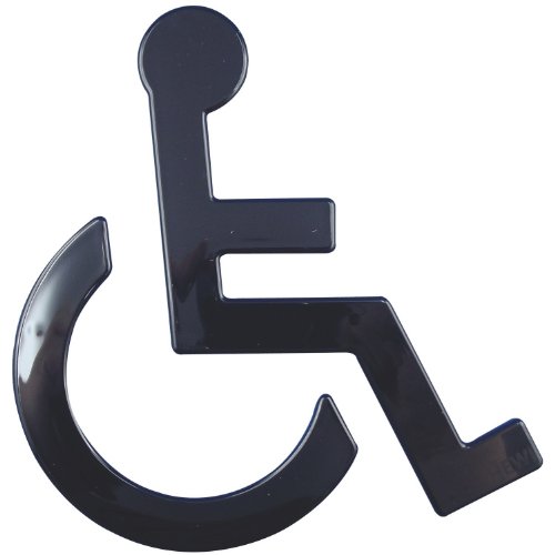WC-Beschilderung "Rollstuhl" | Nylon | schwarz | Höhe: 150 mm | selbstklebend | 1 Stück von Hewi Heinrich Wilke