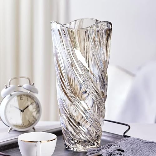 HH HALLO HOME Blumen Vase Glas, Kristallvase Blumenvase Glasvasen, Designvase schwere Vase für Volumenstreuße perfekt für Hochzeit Geburtstage und andere Anlässe geeignet für jeden Raum von HH HALLO HOME