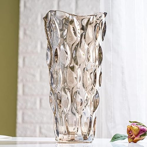 HH HALLO HOME Blumen Vase Glas, Kristallvase Blumenvase Glasvasen, Designvase schwere Vase für Volumenstreuße perfekt für Hochzeit Geburtstage und andere Anlässe geeignet für jeden Raum von HH HALLO HOME