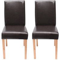 2er-Set Esszimmerstuhl Stuhl Küchenstuhl Littau Kunstleder, braun, helle Beine - brown von HHG