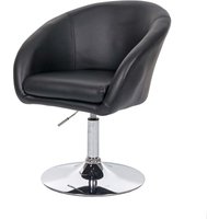 Esszimmerstuhl HHG 247, Küchenstuhl Stuhl Drehstuhl Loungesessel, drehbar höhenverstellbar Kunstleder schwarz - black von HHG