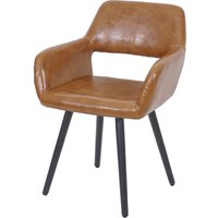 Esszimmerstuhl HHG 428 ii, Stuhl Küchenstuhl, Retro 50er Jahre Design Kunstleder, Wildlederimitat, dunkle Beine - brown von HHG