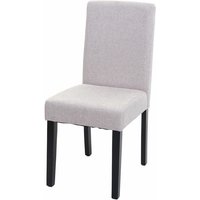 Esszimmerstuhl Littau, Küchenstuhl Stuhl, Stoff/Textil creme-beige, dunkle Beine - beige von HHG