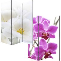 Foto-Paravent Paravent Raumteiler Spanische Wand Bagheria 180x120cm, Orchidee - multicolour von HHG