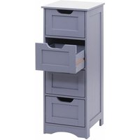 Kommode HHG 594, Schubladenschrank Schrank, 4 Schubladen 80x30x26cm grau - grey von HHG