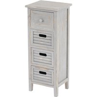 Kommode H18, Schubladenschrank Schrank, 4 Schubladen, 74x30x25cm Shabby-Look Vintage grau - grey von HHG