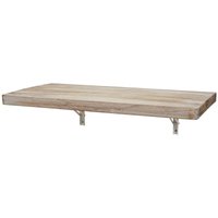 Wandtisch HHG 418, Wandklapptisch Wandregal Tisch, klappbar Massiv-Holz 100x50cm naturfarben - brown von HHG