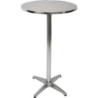 Neuwertig] Alu-Stehtisch + Bistrotisch, höhenverstellbar 70/110cm, Ø=60cm klappbar - grey von HHG