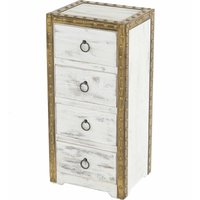 Neuwertig] Kommode Ambato, Schubladenkommode Schrank, 4 Schubladen 70x33x26cm Shabby-Look Vintage weiß - white von HHG