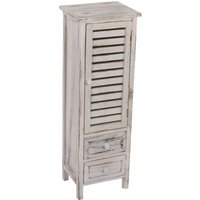 Neuwertig] Kommode Schrank, 90x30x25cm, Shabby-Look, Vintage weiß - white von HHG