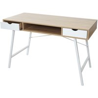 Hegele - neuwertig] Schreibtisch HHG-165, Bürotisch Computertisch, 3D-Struktur 120x60cm naturbraun weiß - brown von HEGELE