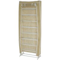 Neuwertig] Schuhschrank Campingschrank Faltschrank Stoff 140x52x18cm creme - beige von HHG