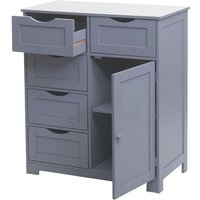 Kommode HHG 524, Schubladenschrank Schrank, 5 Schubladen und 1 Tür 80x70x35cm grau - grey von HHG