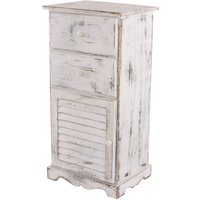 Kommode Schrank, 81x40x32cm, Shabby-Look, Vintage weiß - white von HHG