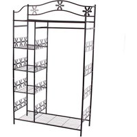 Metall-Garderobe Bern, Garderobenständer Kleiderschrank Metallregal 172x100x43cm ohne Vorhang - black von HHG