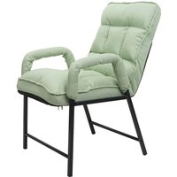 Neuwertig] Esszimmerstuhl HHG 127, Stuhl Polsterstuhl, 160kg belastbar Rückenlehne verstellbar Metall Stoff/Textil mint-grün - green von HHG