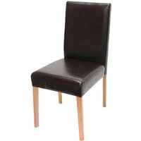 Neuwertig] Esszimmerstuhl Littau, Küchenstuhl Stuhl, Kunstleder braun, helle Beine - brown von HHG