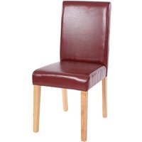 [NEUWERTIG] Esszimmerstuhl Littau, Küchenstuhl Stuhl, Kunstleder rot-braun, helle Beine - red von HHG