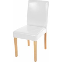 Neuwertig] Esszimmerstuhl Littau, Küchenstuhl Stuhl, Kunstleder weiß, helle Beine - white von HHG