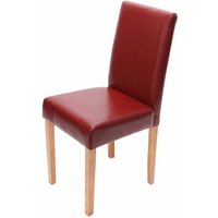 [NEUWERTIG] Esszimmerstuhl Littau, Küchenstuhl Stuhl, Leder rot, helle Beine - red von HHG