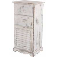 [NEUWERTIG] Kommode Schrank, 81x40x32cm, Shabby-Look, Vintage weiß - white von HHG