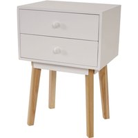 [NEUWERTIG] Kommode Vaasa T271, Beistelltisch Nachttisch Schrank, Retro-Design 59x40x30cm Schublade weiß - white von HHG