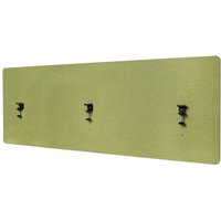 Neuwertig] Akustik-Tischtrennwand HHG 943, Büro-Sichtschutz Schreibtisch Pinnwand, doppelwandig Stoff/Textil 60x160cm grün - green von HHG
