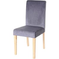 Neuwertig] Esszimmerstuhl Littau, Stuhl Küchenstuhl, Samt grau, helle Beine - grey von HHG
