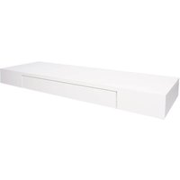 HHG - Wandregal 922, Schweberegal Wandboard Hängeregal Regal, Schublade Massiv-Holz 8x80x25cm weiß - white von HHG